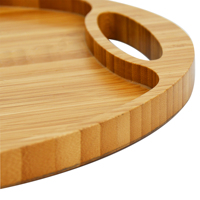 Nouveau design de luxe Vente en gros Plateau de service en bois de bambou ovale écologique de haute qualité Plateau de stockage de vin Assiette à fromage