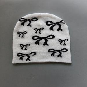 Tùy Chỉnh Dày Ấm <span class=keywords><strong>Beanie</strong></span> Ngọt Ngào Phong Cách Bow Thiết Kế Đan <span class=keywords><strong>Cap</strong></span> Đa Năng Giản Dị Thoải Mái Dệt Kim Hat - Product Image 2