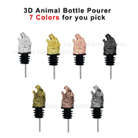 Dispensador de Alcohol Metálico con Diseño 3D de Animales Personalizado, Vertedor de Licor Reutilizable, Aireador de Vino
