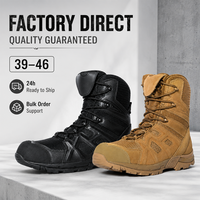 Bottes tactiques montantes personnalisées en cuir de vachette pour hommes, idéales pour la randonnée, l'entraînement et la sécurité au travail – Vente en gros