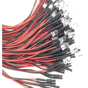 Cable LED precableado, 5V, 12V, 24V, 3mm, con 20cm, alambre rojo y negro, blanco, rojo, azul, verde, amarillo