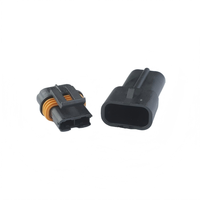 12066681 CQFH Connecteur Électrique Automobile Étanche à 2 Broches, Boîtier en Nylon Noir IP66, Mâle/Femelle, 12V 15A pour Voiture