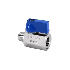 Factory Supply SS304 SS316 PN63 Female and Male Thread MF Mini Ball Valve