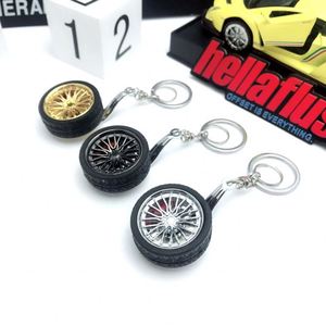 Wholesale Zinc Alloy <b>Key</b> <b>Chain</b> Wheel Rims Tyre Keychain Wheel Hub Keyring Rotatable Auto Car Tire Keychain - Product Image 2