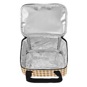 Sac isotherme portable de petite taille, sac en aluminium avec isolation en feuille d'aluminium, imprimé hawaïen Palaka, logo personnalisé, poignées courtes, mini sac à lunch - Product Image 2