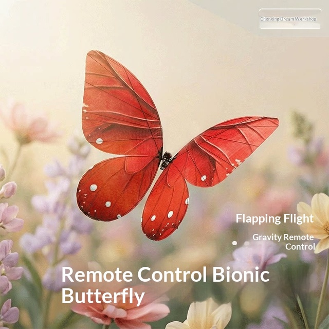 RC Bionic Butterfly Flapping Wing Toy, Gravity Sensing, Handmade Dynamic Model for Stage Show & Annual Events
