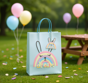 Sacchetto regalo per feste di Pasqua con disegno di coniglietto arcobaleno per bambini da 0+ mesi - Product Image 2