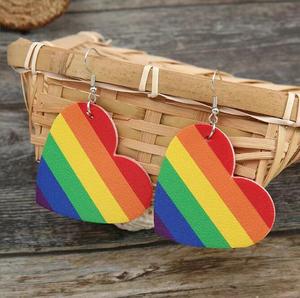 <span class=keywords><strong>Orecchini</strong></span> a Cuore <span class=keywords><strong>in</strong></span> <span class=keywords><strong>Acciaio</strong></span> Inossidabile con Stampa UV Arcobaleno Gay Lesbian Pride, con Perno a Vite per Coppie Unisex, per Piercing all'Orecchio - Product Image 4