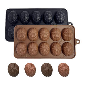 แม่พิมพ์ซิลิโคนรูปสมอง 10 ช่อง ปลอดสาร BPA เกรดอาหาร ทนความร้อน ใช้กับเตาอบได้ สำหรับทำเค้ก ฟองดองท์ ช็อกโกแลต - Product Image 2