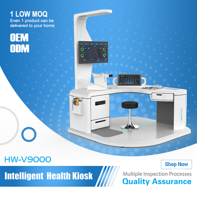 Medical Self Service Health Checkup Kiosk with Steel Construction 32'' LCD Touch Screen OEM/ODM Customization