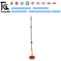 Columpio de Disco Colorido con Plataformas de Cuerda para Escalar, Columpio Infantil para Interiores y Exteriores
