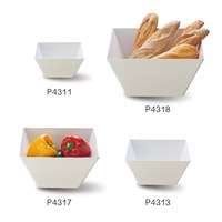 Bols carrés en mélamine de style européen, 5/7/9/12 pouces, bols profonds, qualité alimentaire, ensemble de bols à salade, vaisselle durable pour buffet et hotpot