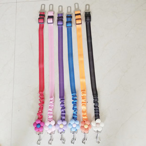<span class=keywords><strong>Ceinture</strong></span> de sécurité pour siège auto pour animaux de compagnie, motif floral classique, durable, en nylon écologique, réglable, réfléchissant, avec coussin - Product Image 5