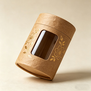 Caja de Almacenamiento de Té Cilíndrica de Cartón con Revestimiento de Papel de Aluminio, Envase Reciclable de Grado Alimenticio para Té y Café - Product Image 4