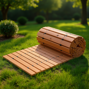 Camino de Jardín de Madera Enrollable, 144 Pulgadas de Largo x 17 Pulgadas de Ancho, Recto, para Exteriores, Fácil de Instalar, Resistente a la Intemperie, Acabado Natural D0100X3IKF2 - Product Image 2