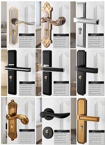 Son stilleri alüminyum alaşım paslanmaz çelik fırçalanmış uzun plaka kapı kolu kilit iç için ahşap kapı - Product Image 5