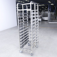 Équipement de cuisine commerciale chariot à pain en acier inoxydable avec roues plateau de boulangerie chariot restaurants hôtels fournitures pour la maison