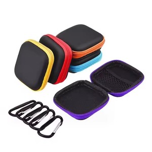 Vuông Earbud trường hợp xách tay EVA mang trường hợp lưu trữ túi điện thoại di động Phụ Kiện Organizer với Carabiner cho tai nghe - Product Image 4
