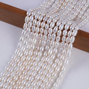 Perles de Zhuji en gros, perles d'eau douce naturelles roses de 5 à 6 mm, perles de riz semi-finies, accessoires pour bracelets et colliers DIY - Product Image 1