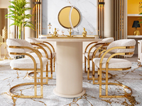 Ensemble de chaises de salle à manger en velours de style moderne, design unique, mobilier pour hall d'hôtel, chaises de restaurant, mariage, en acier inoxydable