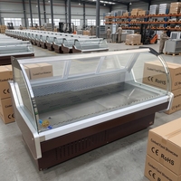 Prix compétitif Vitrine pour Deli Viande fraîche Supermarché Boucherie Fruits de mer Réfrigérateur Contrôle mécanique de la température
