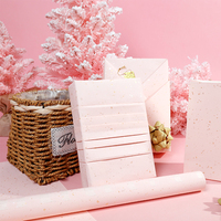 Papier d'emballage cadeau en pâte artisanale de haute qualité, imprimé étoiles six couleurs, enduit de silicone, vierge, 80g, 43*300cm, vente en gros
