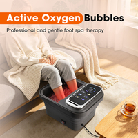 Bain de pieds électrique pliable télécommandé avec rouleaux de massage, chaleur et bulles, kit de pédicure et machine de trempage des pieds