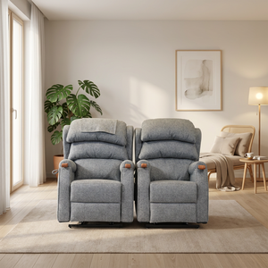 Fauteuil inclinable zéro gravité en tissu gris moderne, adapté aux zones de détente et aux salons - Product Image 2