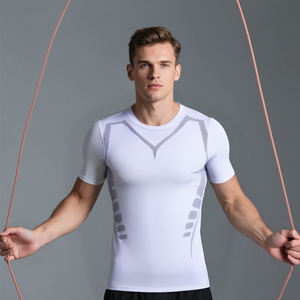 Diseño personalizado de los hombres gimnasio Fitness camiseta de alta calidad de secado rápido Jogging ejercicio ciclismo Sportwear hombres camisetas activas Tops - Product Image 3