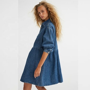 Abiti in <span class=keywords><strong>jeans</strong></span> personalizzati Denim da donna abiti in Denim per donna abito in Denim con colletto ampio - Product Image 3