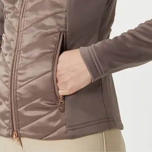 Bayanlar tam Zip ceket at binicilik gösterisi dolgu ceket özelleştirilmiş tasarım