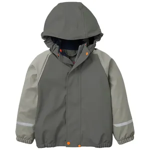 Xianghong CONMR Kids premium stylish urban functional versatile PU rain jacket trousers with practical braces for perfect fit