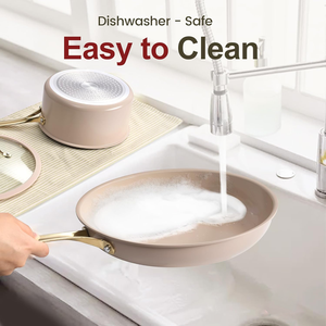 Juego de <span class=keywords><strong>Ollas</strong></span> de Cocina Antiadherentes de Aluminio Prensado de Alta Calidad, Moderno y Ecológico, de 15 Piezas, con Tapa de Vidrio, Apto para Lavavajillas y Horno - Product Image 3