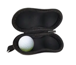 Caixa de bolas de golfe EVA Oxford, estrutura com zíper, material ecológico e fácil de transportar, com pressão a quente, para campos de golfe
