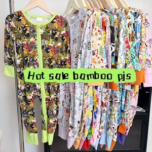 Özel Tasarım Yenidoğan Bebek Pijamaları Bambu Uzun Kollu Bebek Tulumu Çocuk Bambu Tulumları Fermuarlı Çevre Dostu Tulumlar Bodyler - Product Image 2