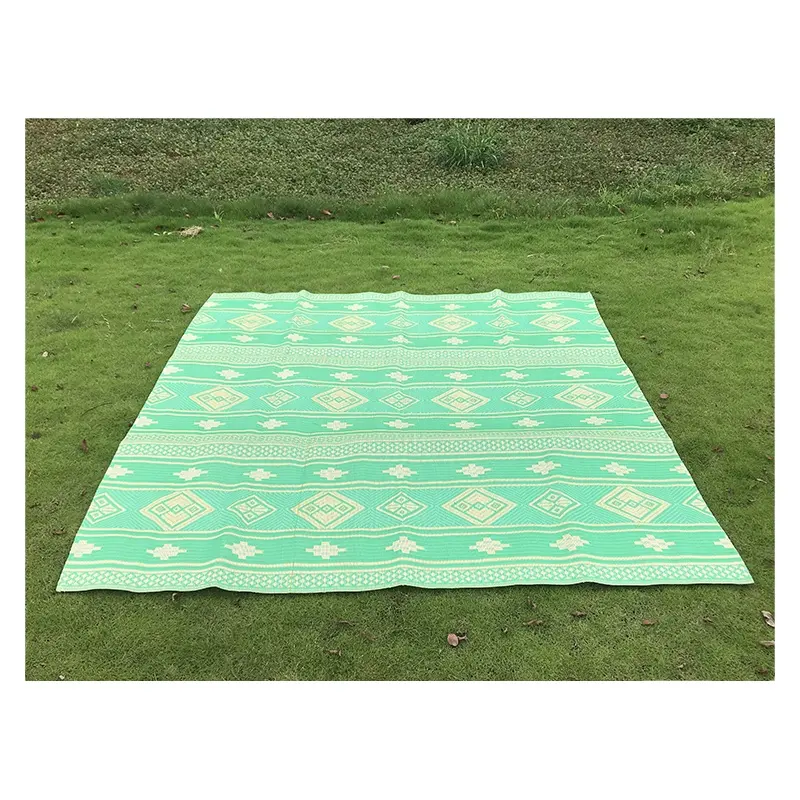Outdoor woven PP picnic mat indoor flooring sleeping beach mats RV mat