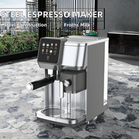 Machine à café portable semi-automatique en acier inoxydable italien, 20 bars, écran tactile couleur, 2,0 L, système de brassage domestique