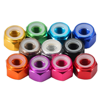 Écrous de blocage hexagonaux décoratifs en aluminium coloré 6061 6063 7075 avec insert en nylon M2 M3 M4 M5 M6 M8 M10 M12