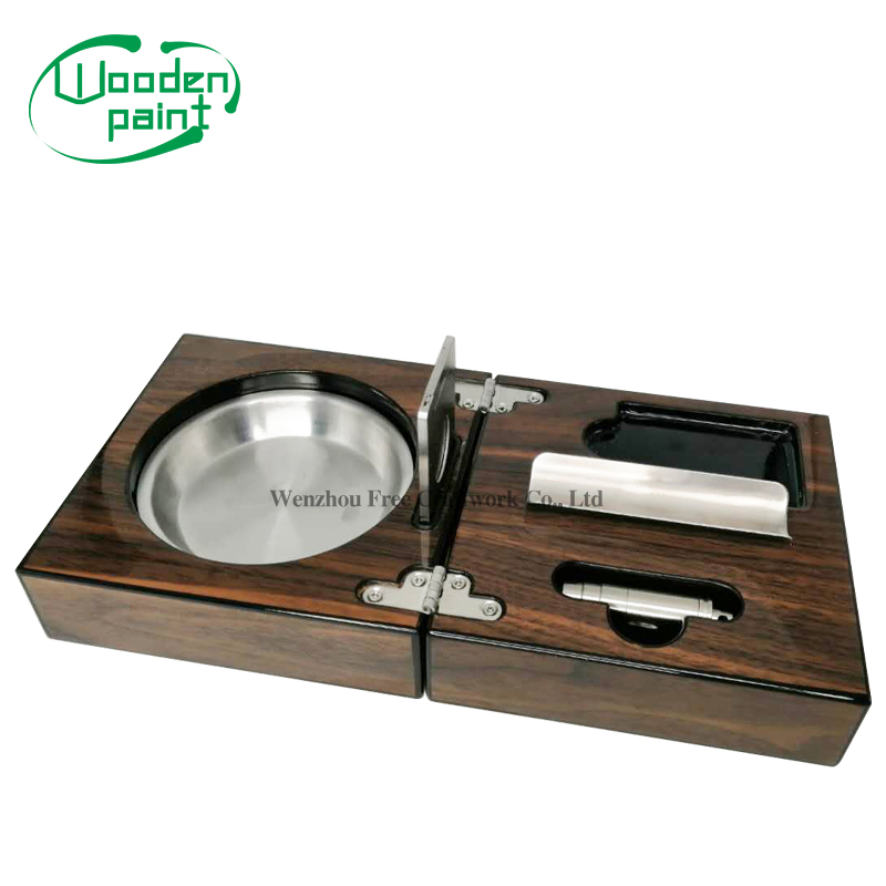 Роскошный Деревянный Резак И Перфоратор пепельница для сигар коробка для сигар деревянный лаковый Деревянный инструмент для сигар складная коробка