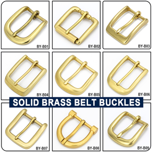 El fabricante Diseña tu propio nombre personalizado Pin chapado en oro 40mm Hebillas de cinturón de latón macizo Hebilla de cinturón de doble punta de una sola punta - Product Image 2