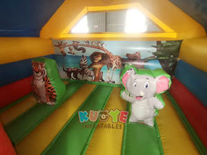 Château sautant <span class=keywords><strong>gonflable</strong></span> combiné de <span class=keywords><strong>toboggan</strong></span> de château plein d'entrain de forêt tropicale d'Amazone de PVC durable commercial avec la glissière pour des enfants - Product Image 5