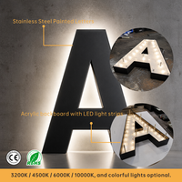 Letras de Canal LED 3D Personalizadas con Retroiluminación, Letreros con Halo Luminoso, Letras Iluminadas de Acero Inoxidable para Negocios y Tiendas