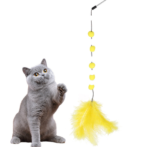 Bastoncino Giocattolo per Gatti con Pallina di Peluche, Campanello e Piuma, Morbido Giocattolo Interattivo per Gatti - Product Image 5