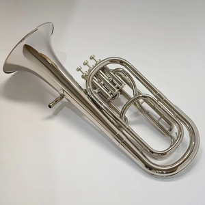 Vente directe fabricant : Cor de marche <span class=keywords><strong>ténor</strong></span> en alliage d'argent nickelé, trois clés, BB, petit format - Product Image 3