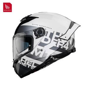 หมวกกันน็อคเต็มใบ ABS รุ่น MT Thunder 4 SV รุ่นใหม่ สีดำขาว  พร้อมกระจกสองชั้น  ระบบระบายอากาศแบบ Double D-ring - Product Image 1
