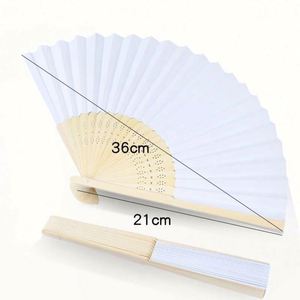 Abanico de Papel Blanco con Logotipo Personalizado, Abanico Plegable de Bambú, Abanico de Mano con Impresión, Abanico de Tela de Bambú para Bodas y Fiestas - Product Image 2