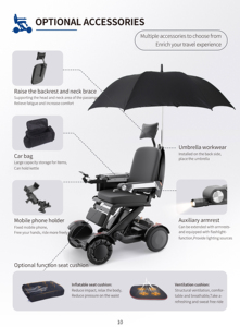 Silla de ruedas eléctrica con función de autoequilibrio para subir pendientes, con elevación automática, ofrecida por el fabricante. - Product Image 5