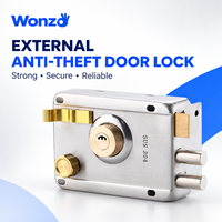 Serrure de porte extérieure à pêne dormant antivol en acier inoxydable 304, cylindre en laiton, plaqué zinc, à clé, Wonzo B2