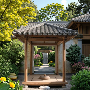 Nhà sản xuất cung cấp mái hiên cong hiện đại theo phong cách Trung Quốc gian hàng cho sân Chùa Phật Giáo - Product Image 1