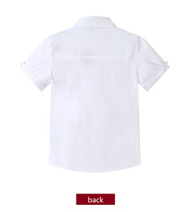 Chemise d'uniforme scolaire blanche personnalisée pour garçons et filles, chemise à manches courtes pour enfants du primaire - Product Image 3